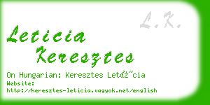 leticia keresztes business card